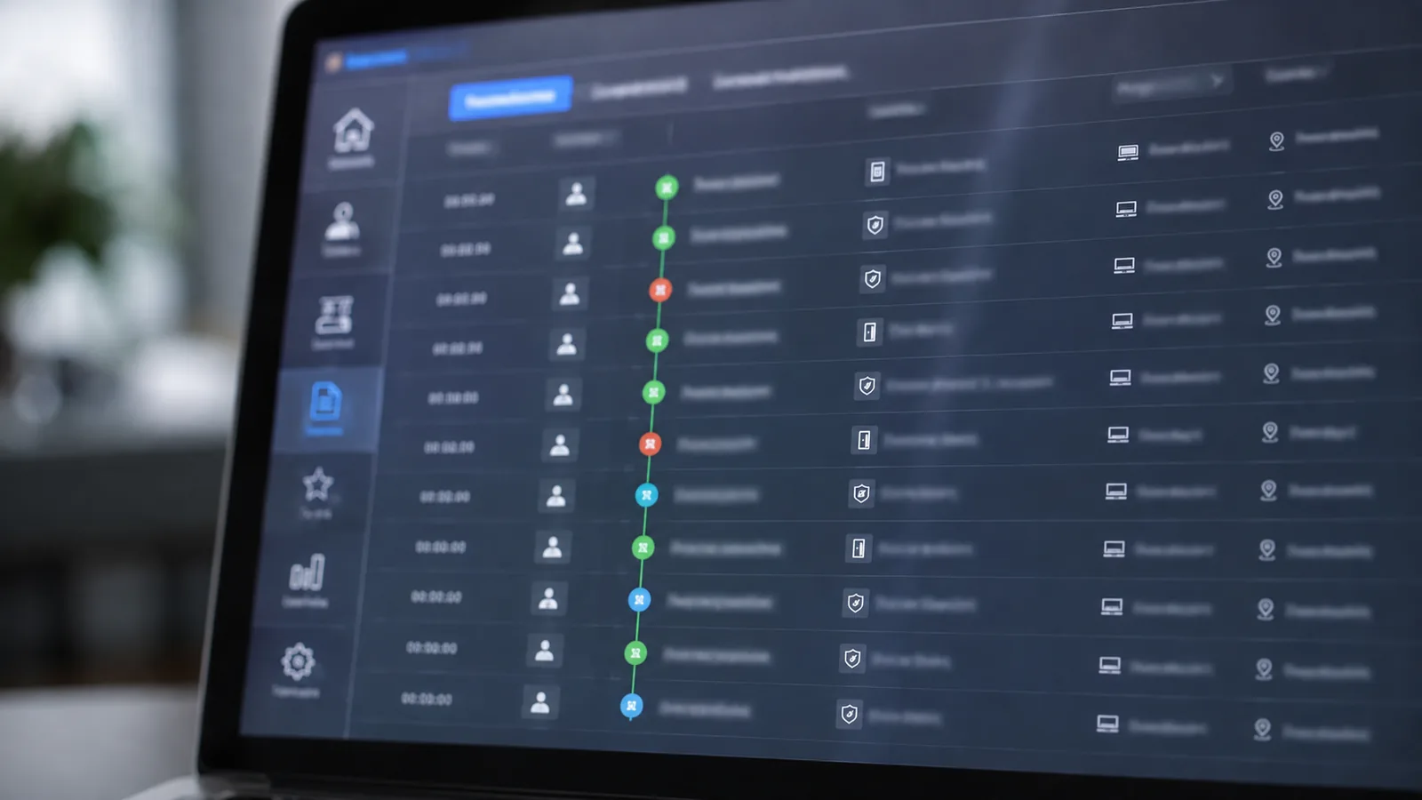 Porteiro do Grupo Belfort no hall, com a tecnologia de acesso visível em segundo plano